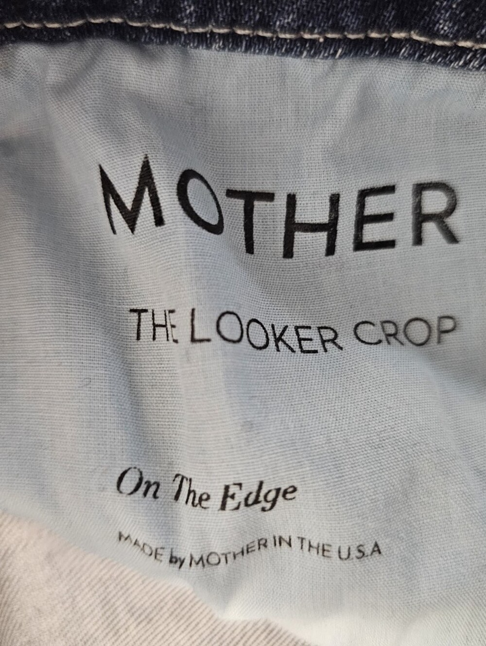 MOTHER The Looker Crop Mid Rise Skinny Dark Blue On The Edge Jeans 27 Preowned - Picture 10 of 11